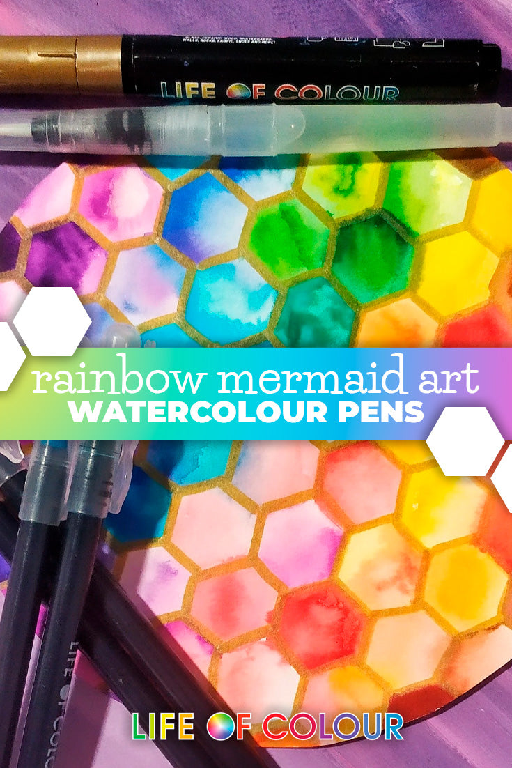 Mermaid Art using all the colours of the rainbow!