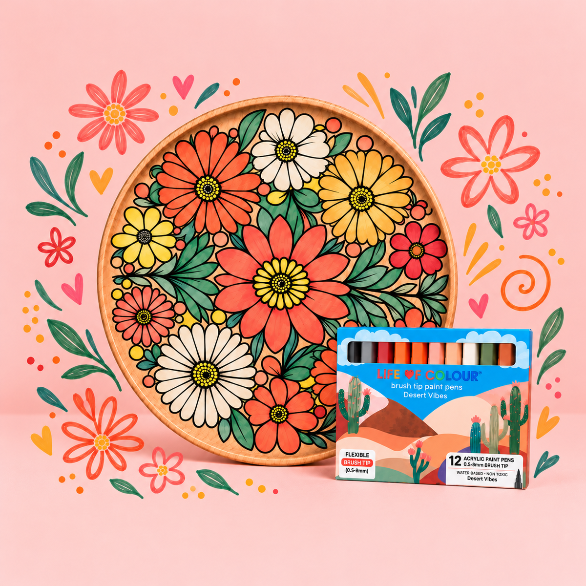 DIY Wooden Tray Kit - Daisies