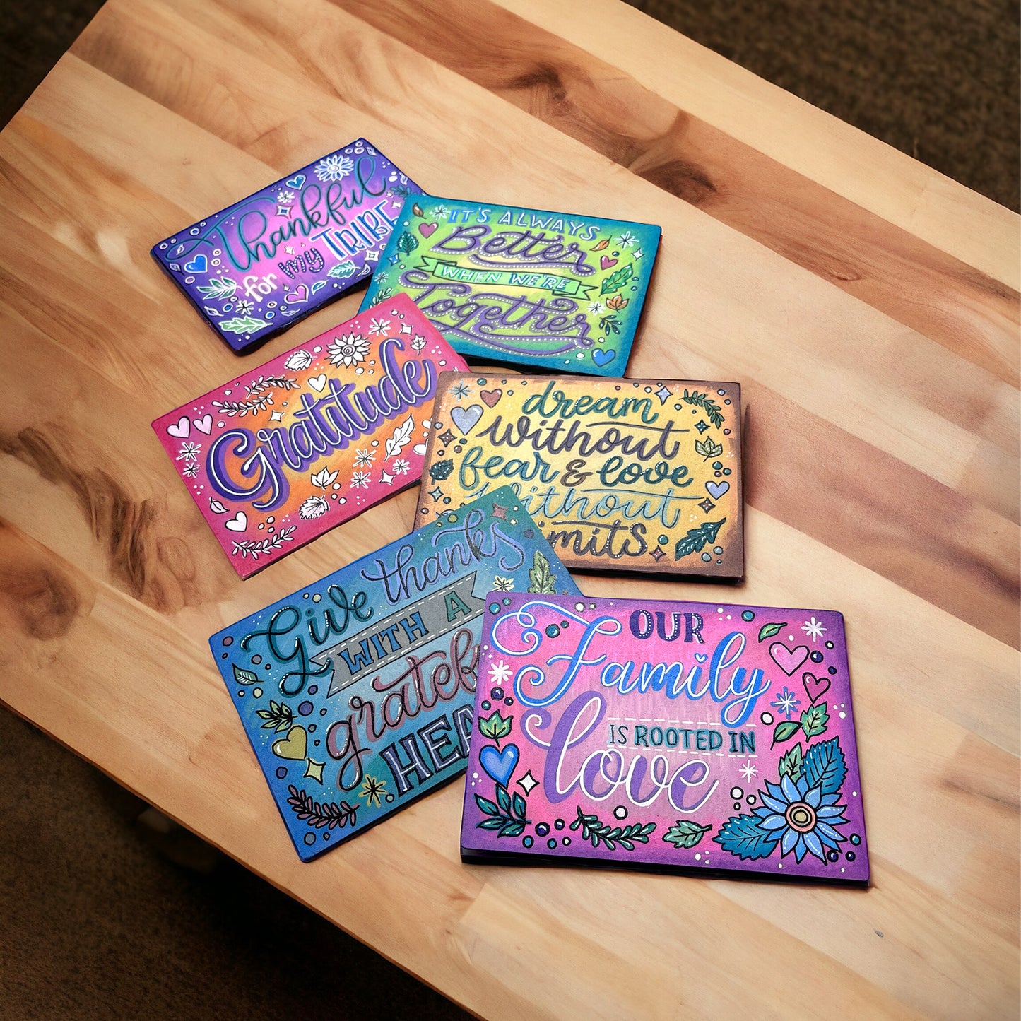Gratitude Postcards - set of 6 Surfaces Only
