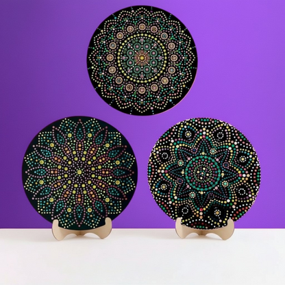 Dot Mandala Painting Kit - Bundle of 3 Surfaces Only