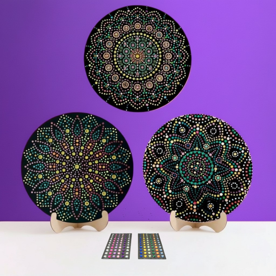 Dot Mandala Painting Kit - Bundle of 3 Surfaces Only