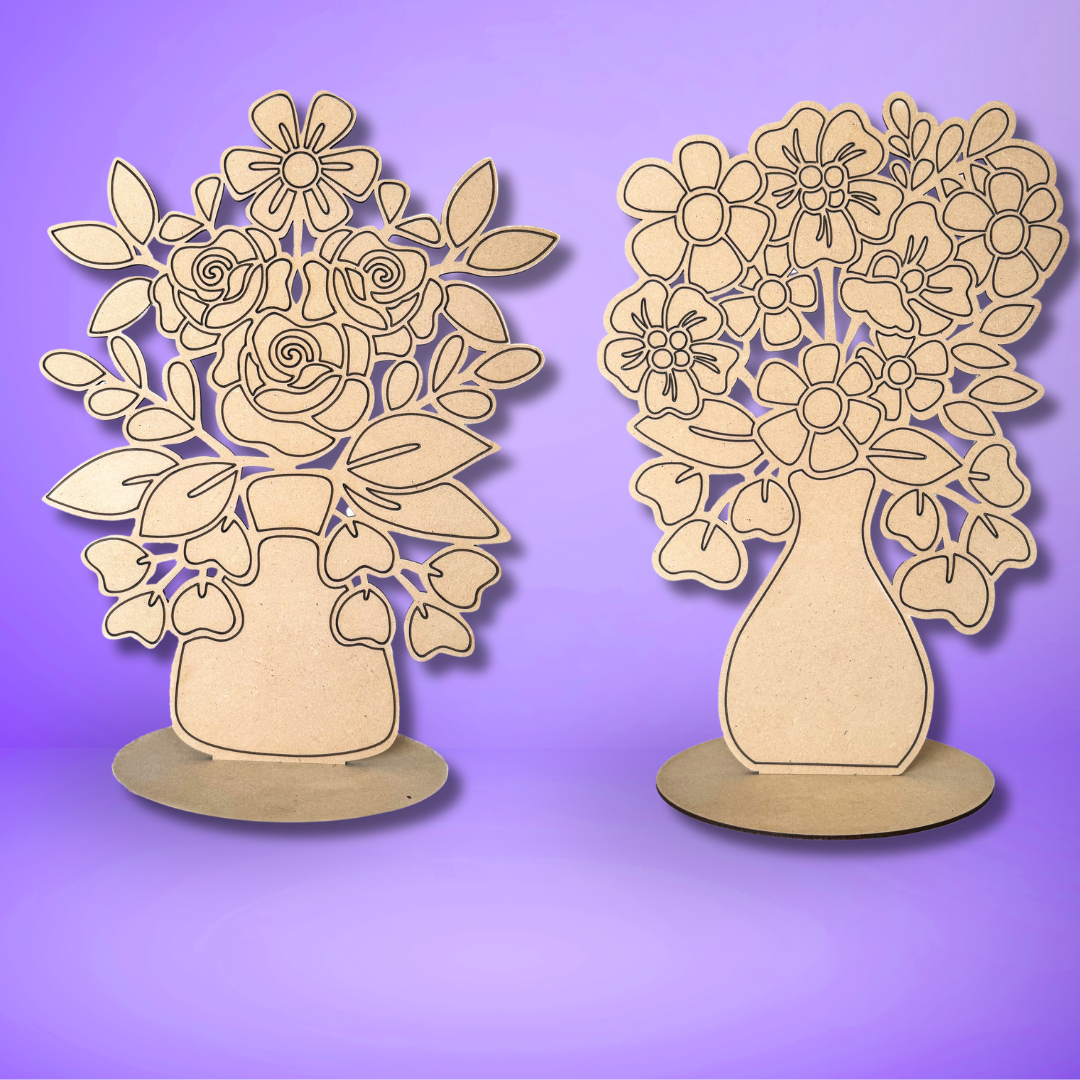 Flowers in Vase Painting Kit - Bundle of 2 Bouquets  - NO PENS