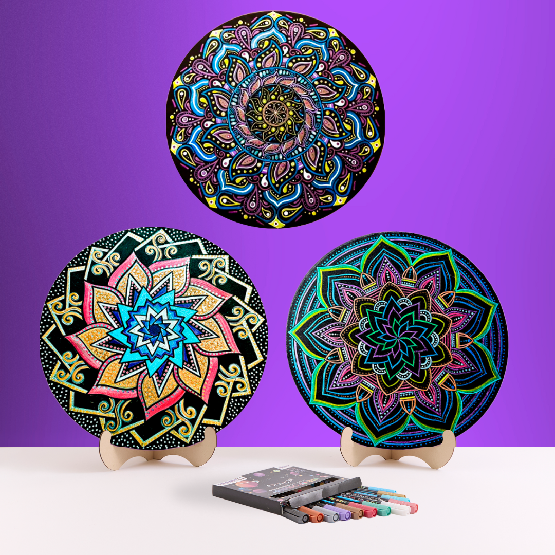 Life of Colour Mandala Galaxy Painting Kit Bundle of 3 - Comet, Meteor and Supernova