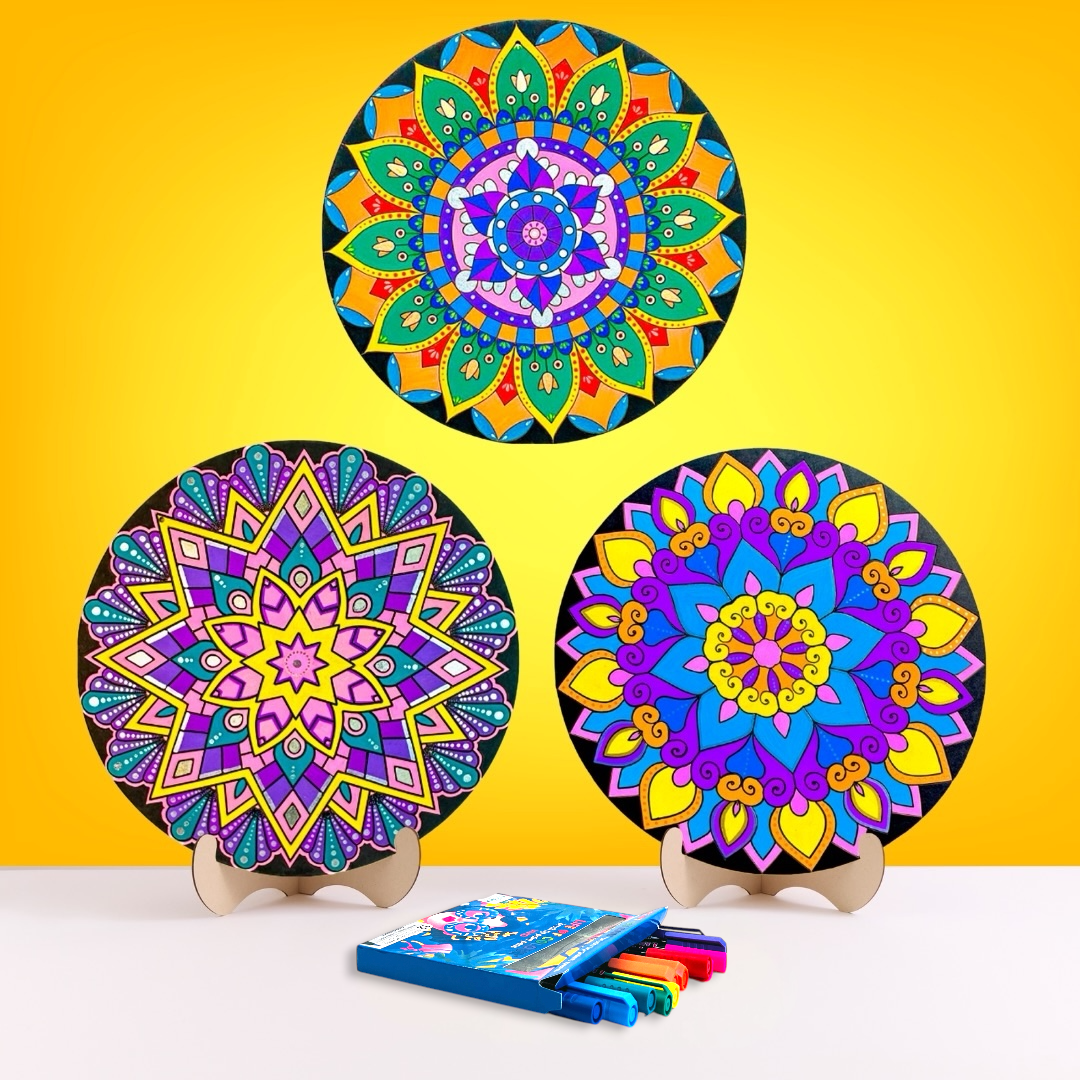 Life of Colour Mandala Painting Kit - Bundle of 3 (Beach, Phoenix and Botanica)