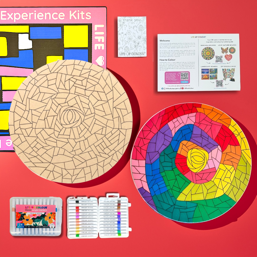 Life of Colour Mosaic Painting Kit - Rose with Acrylic markers