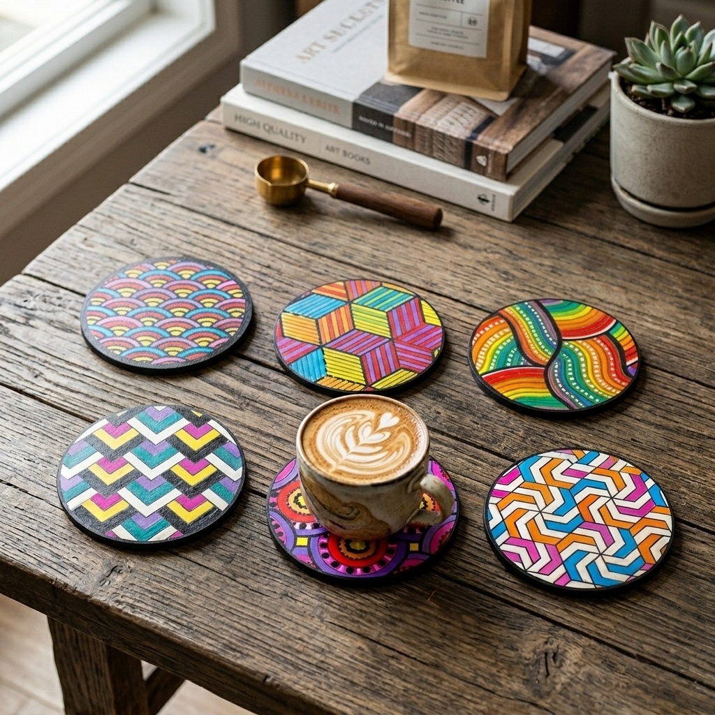 Life of Colour Zendoodle Coaster Kit - Set of 6