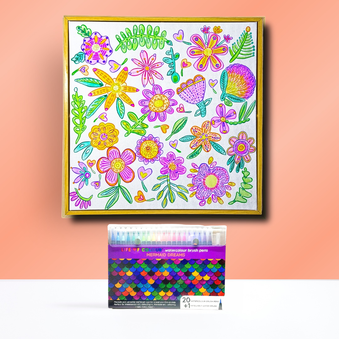 Canvas and Frame Painting Kit - Spring Flowers