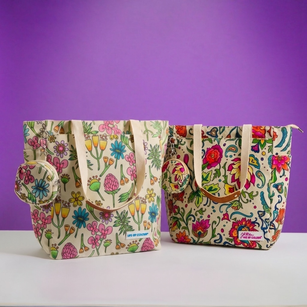 DIY Doodle Bag Bundle - Wildflower & Dreamy Flowers Tote Bags & Acrylic Markers