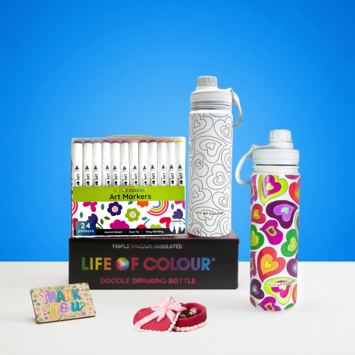 Doodle Drinking Bottle Painting Kit - Heart Design