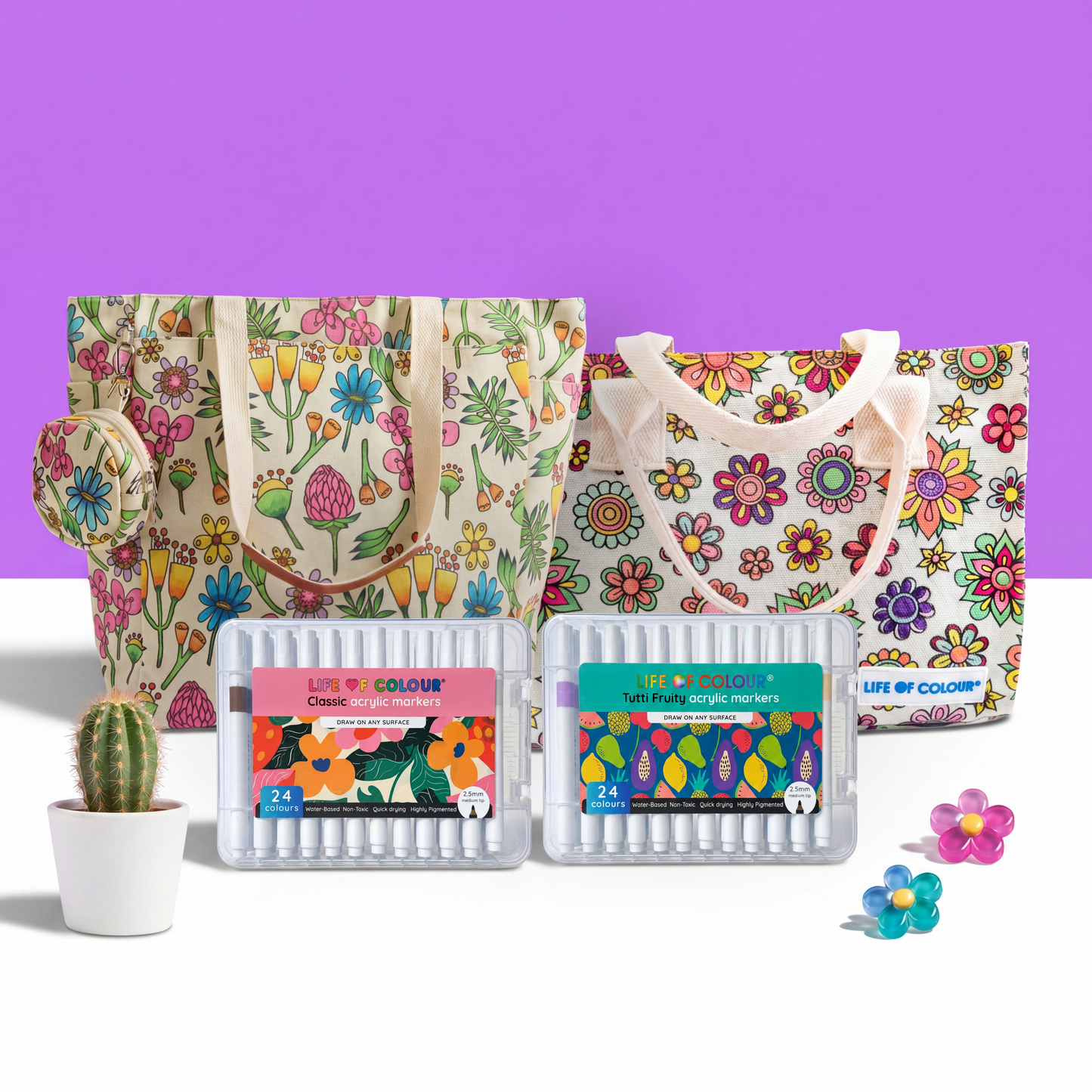 Tote Duo - Wildflower and Flower Mandala Tote Bundle