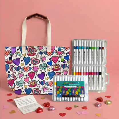 DIY Doodle Bag - Love Hearts Design
