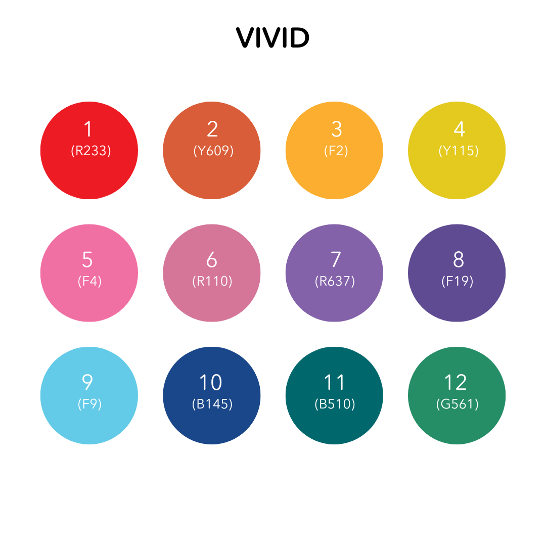 Vivid Brush Tip Acrylic Paint Pens - Set of 12