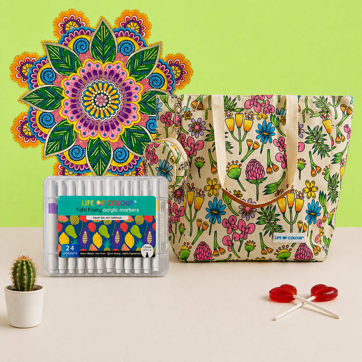 Wildflower Tote and 3D Mandala Board Bundle
