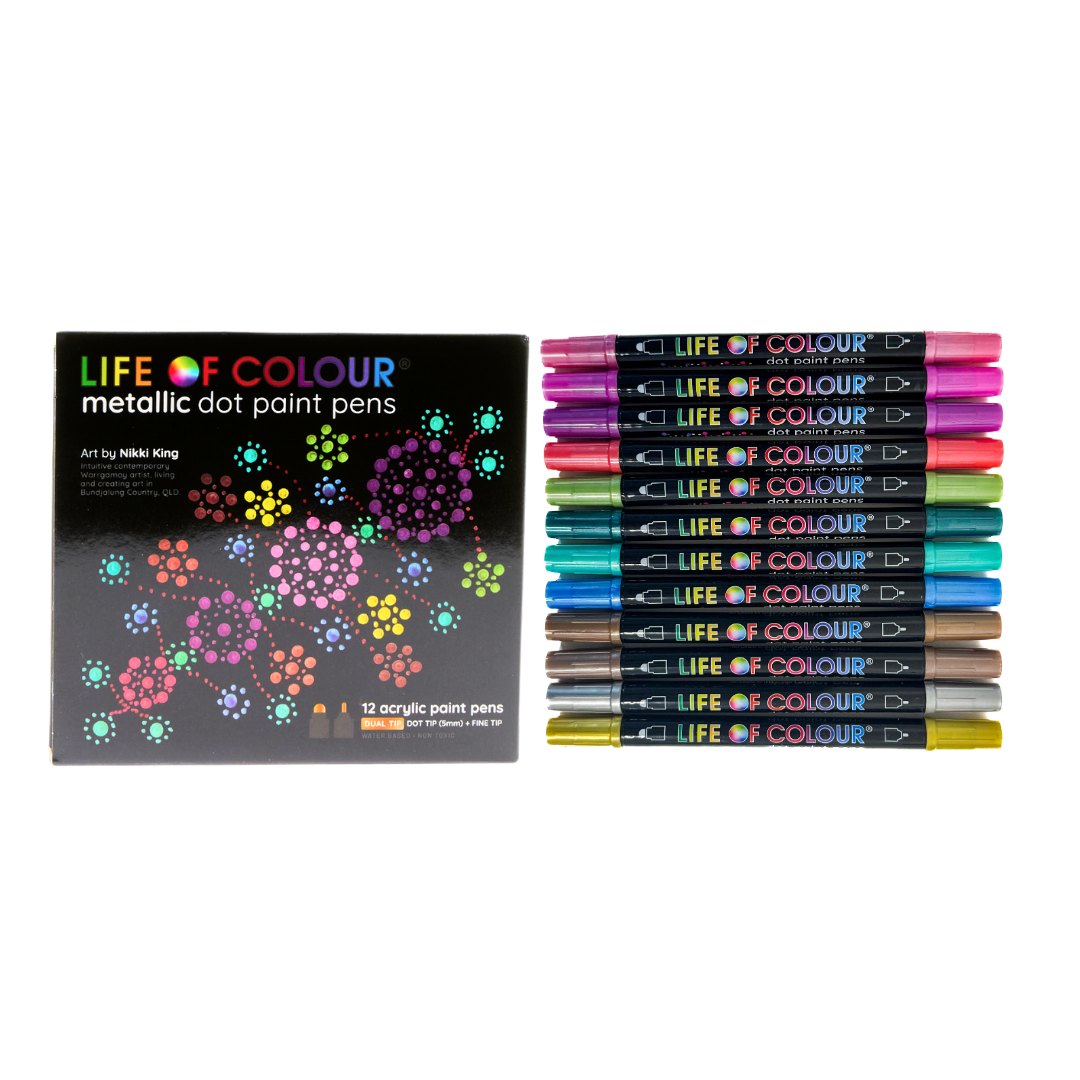 Metallic Dot Markers Acrylic Paint Pens Set of 12 – Life of Colour