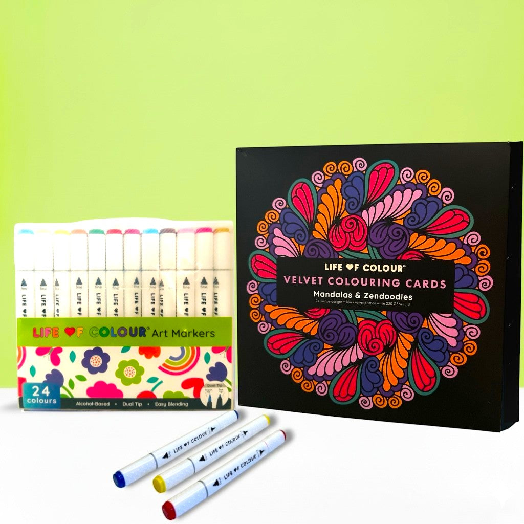 Velvet Colouring Cards