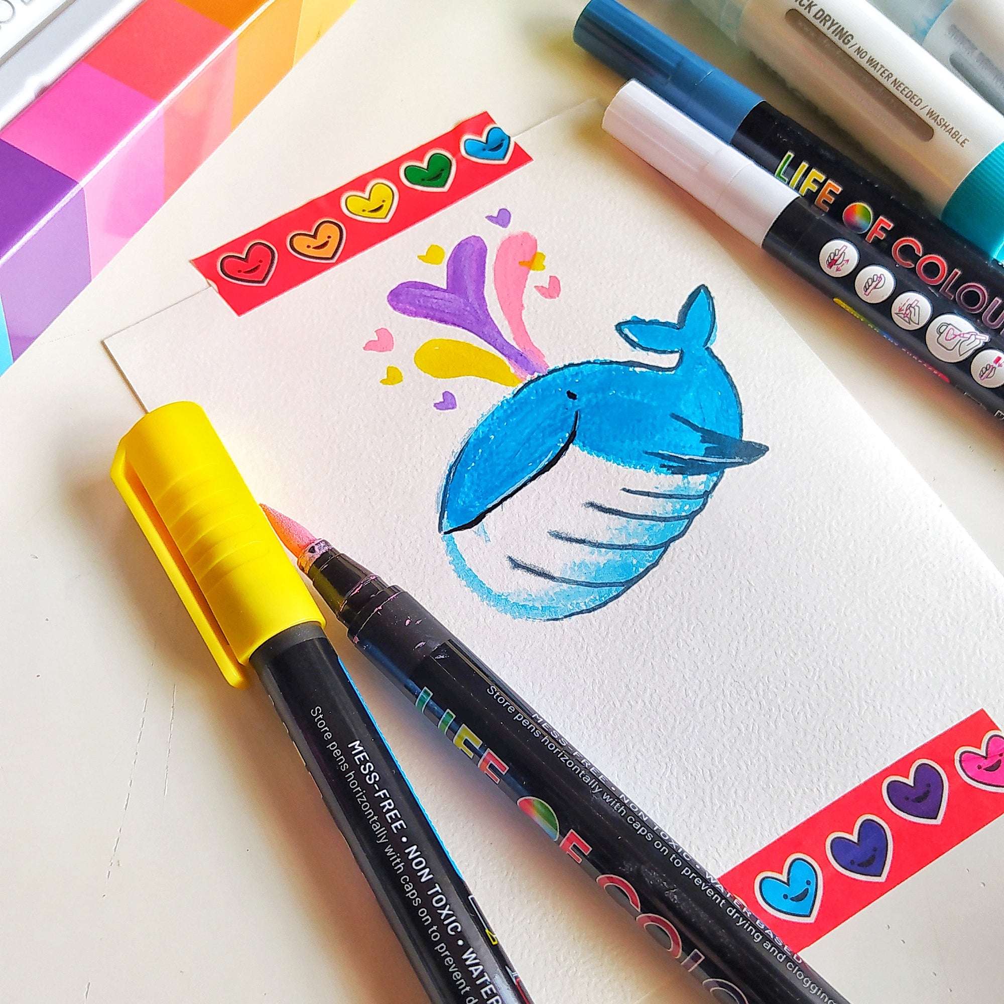 How to Draw a Whale with Gouache Stix
