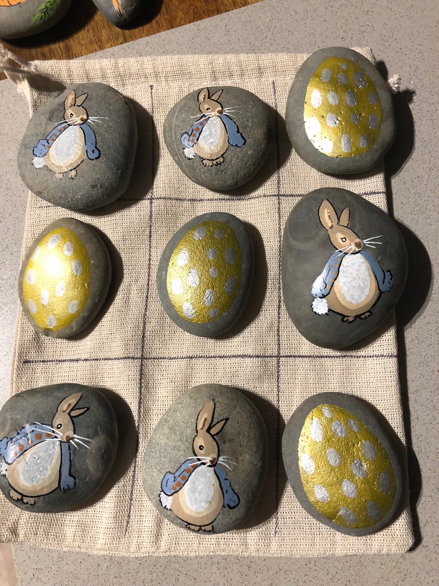 Paint this Easter Tic Tac Toe on rocks
