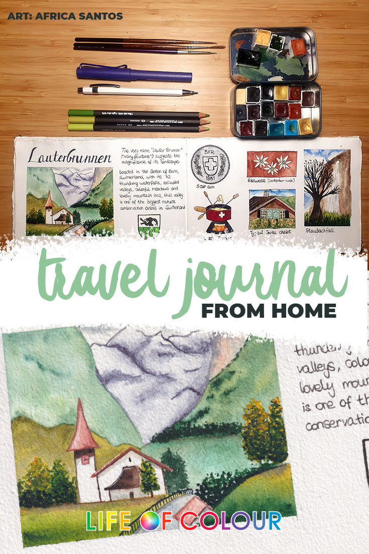 Travel sketching and journaling from home
