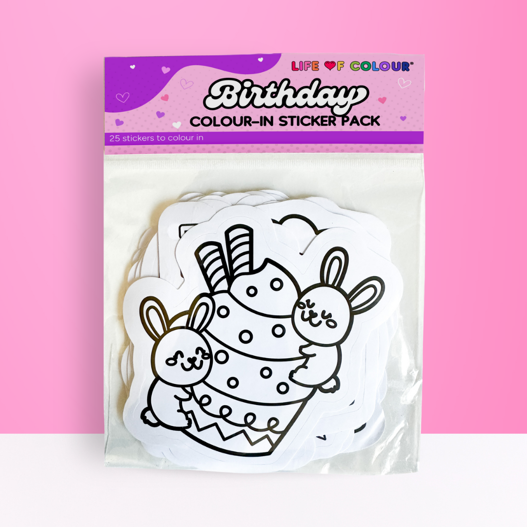 Birthday Colour-In Sticker Pack