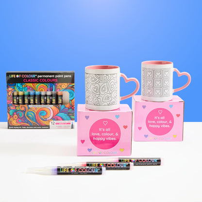 "Cup of Love" DIY Mug Painting Bundle - Curvy and Square Hearts Designs
