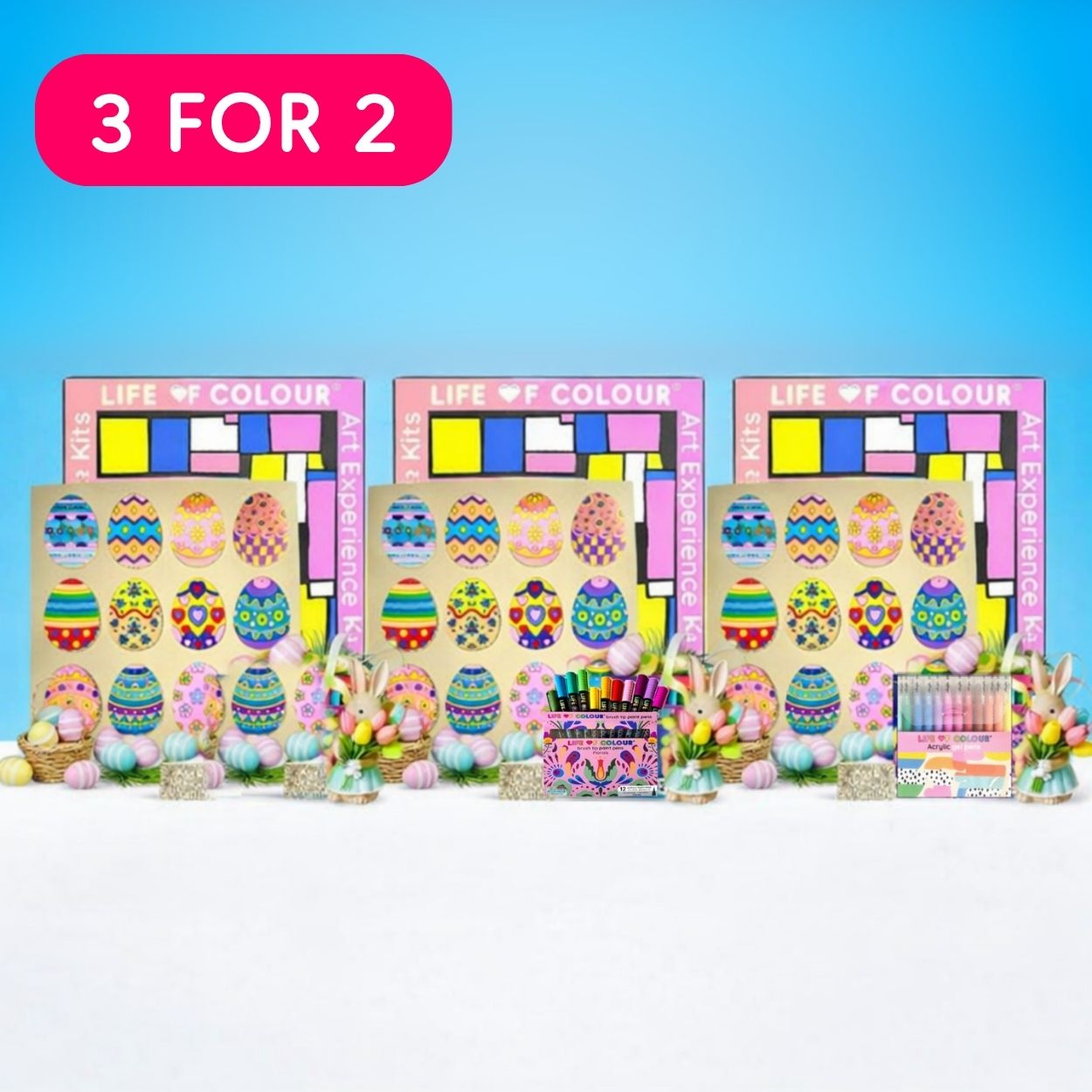 Easter Egg Pop Out Decorations Kit 3 Sets of Eggs for 2