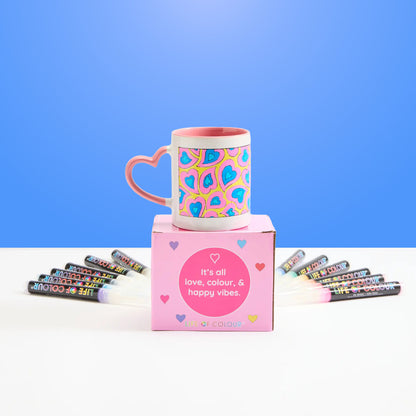 "Cup of Love" DIY Mug Painting Kit - Curvy Hearts Design
