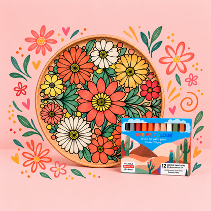 DIY Wooden Tray Kit - Daisies