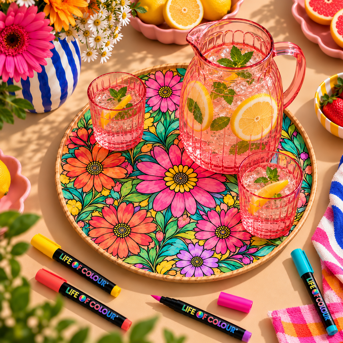 DIY Wooden Tray Kit - Daisies