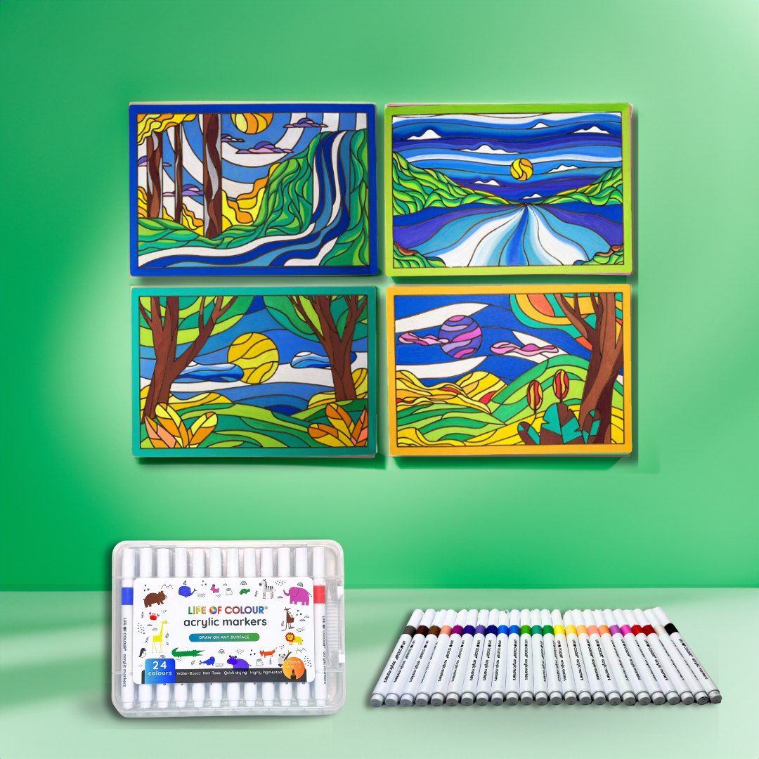 Life of Colour Landscape Painting Kit - Bundle of 4