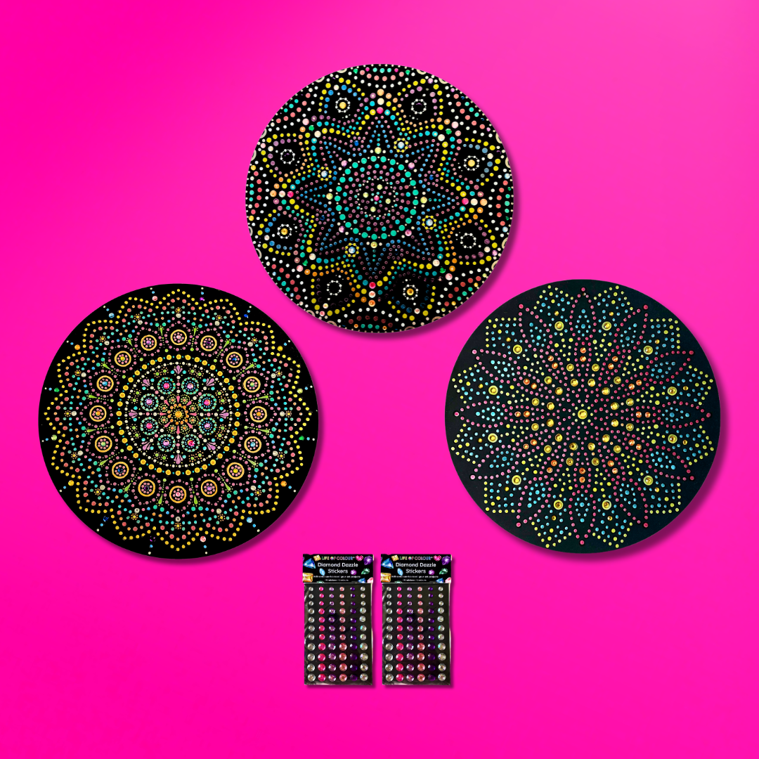 Dot Mandala Painting Kit - Bundle of 3 Surfaces Only