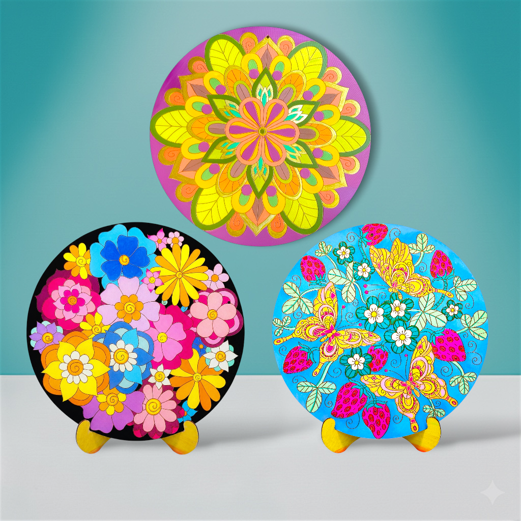 Flower Painting Bundle - Happy Garden, Golden Blooms and Strawberry Fields