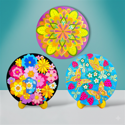 Flower Painting Bundle - Happy Garden, Golden Blooms and Strawberry Fields