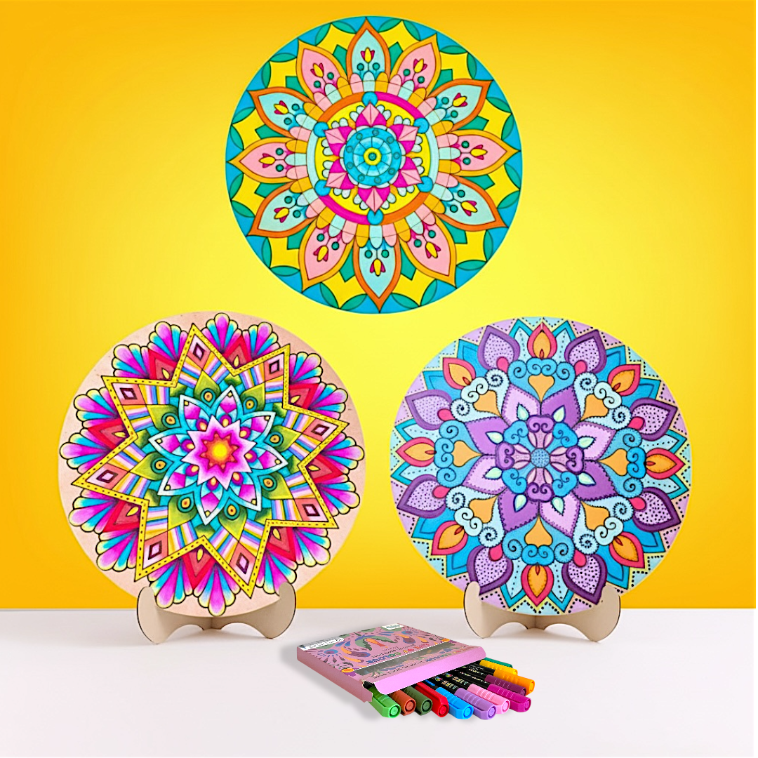 Life of Colour Mandala Painting Kit - Bundle of 3 (Beach, Phoenix and Botanica)
