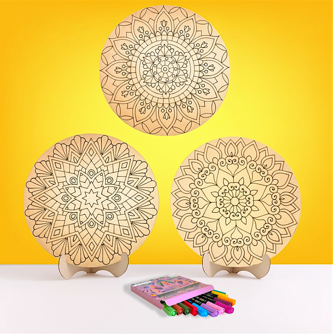 Life of Colour Mandala Painting Kit - Bundle of 3 (Beach, Phoenix and Botanica)