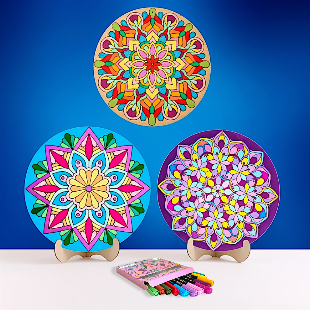 Life of Colour Mandala Painting Kit - Bundle of 3 (In Bloom, Kaleidoscope, The Dancer)