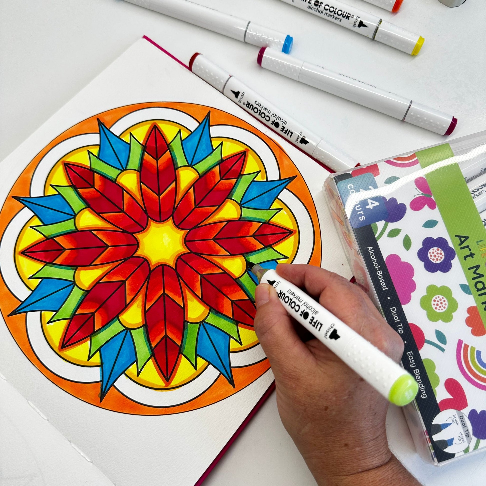 12 Colour Acrylic Paint Pens Brush tips for painting water bottles