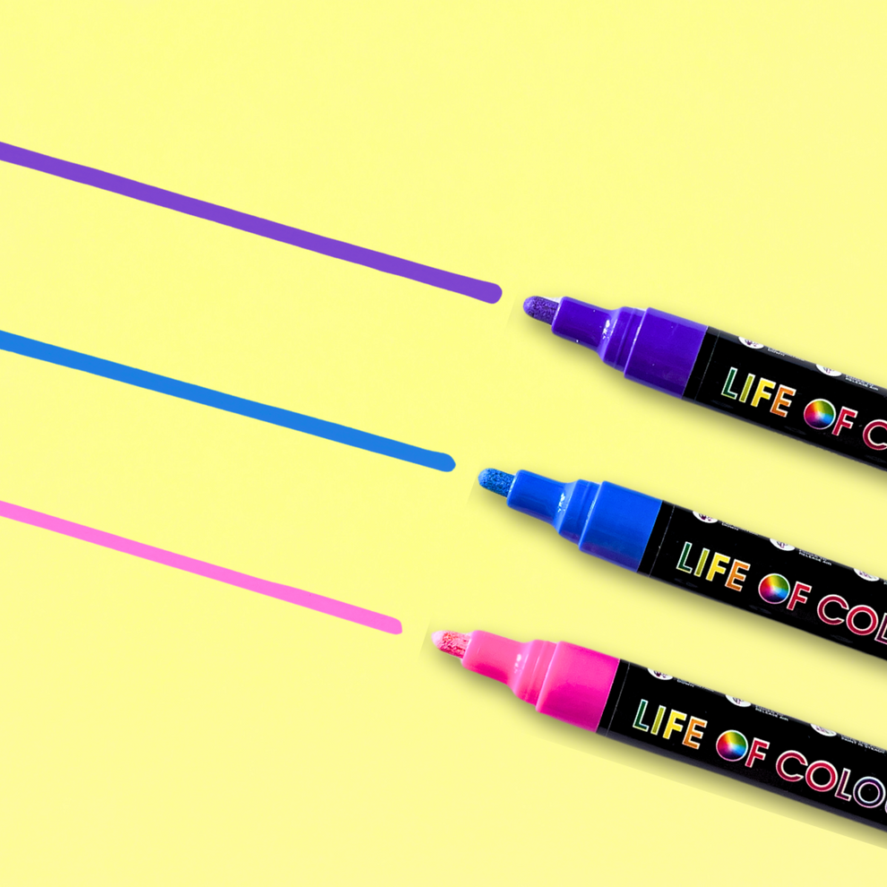 12 Colour Acrylic Paint Pens 3mm for rock painting, shoes, wood ...