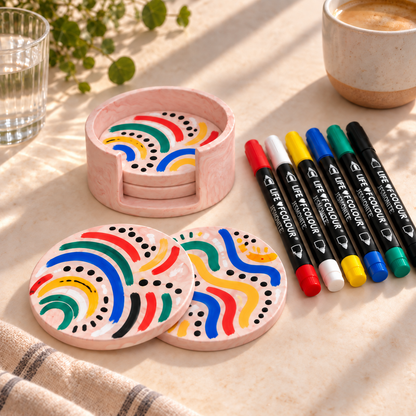 Jesmonite® x Life of Colour Creative Kit - Coasters and Holder