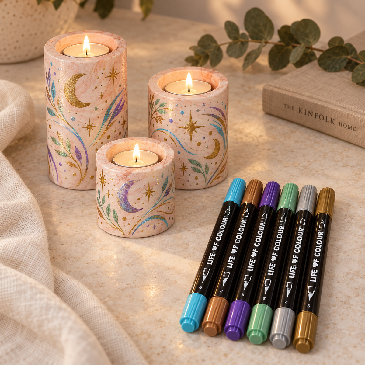 Jesmonite® x Life of Colour Creative Kit - Candle Holders