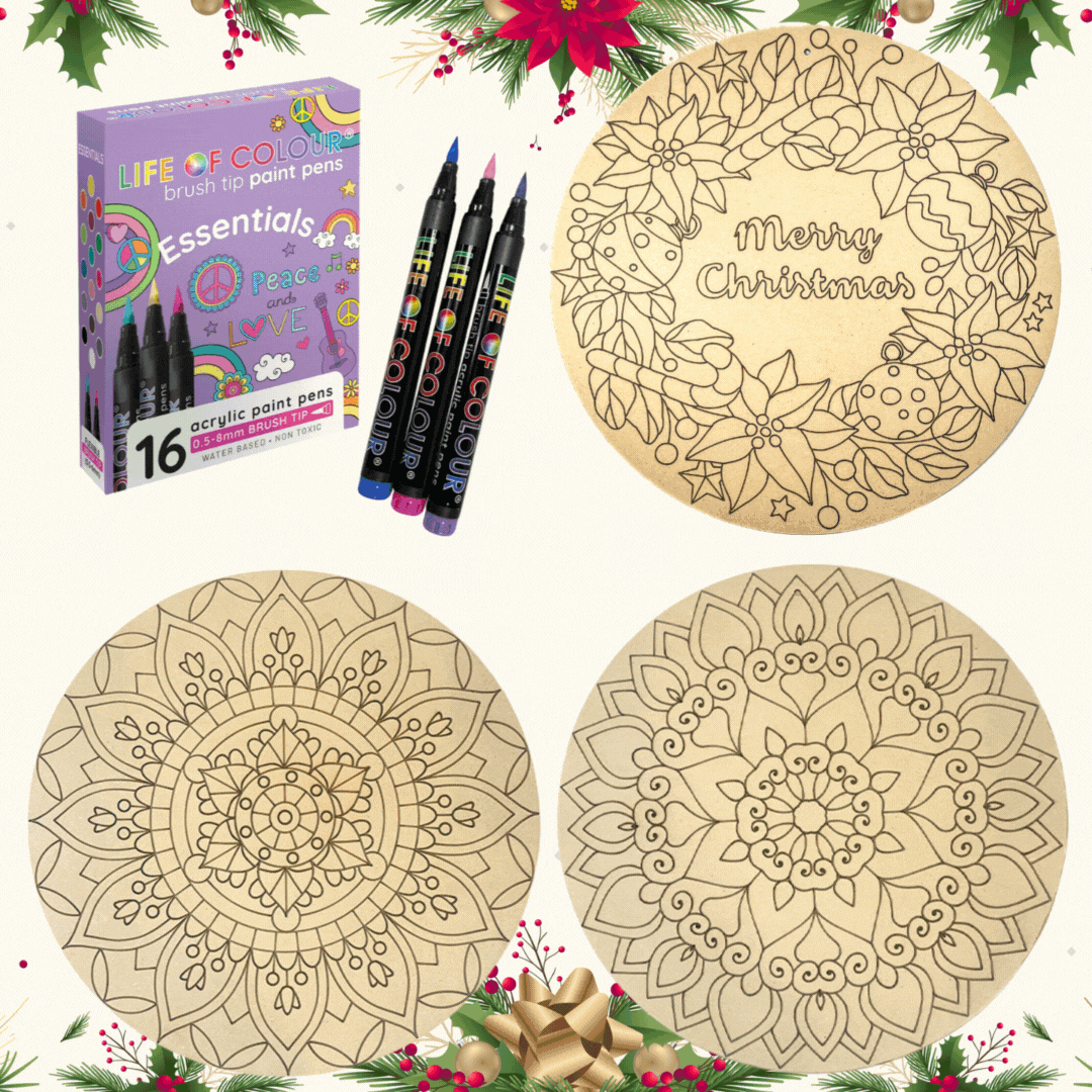 Christmas Wreath and Mandala Painting Kit - Bundle of 3