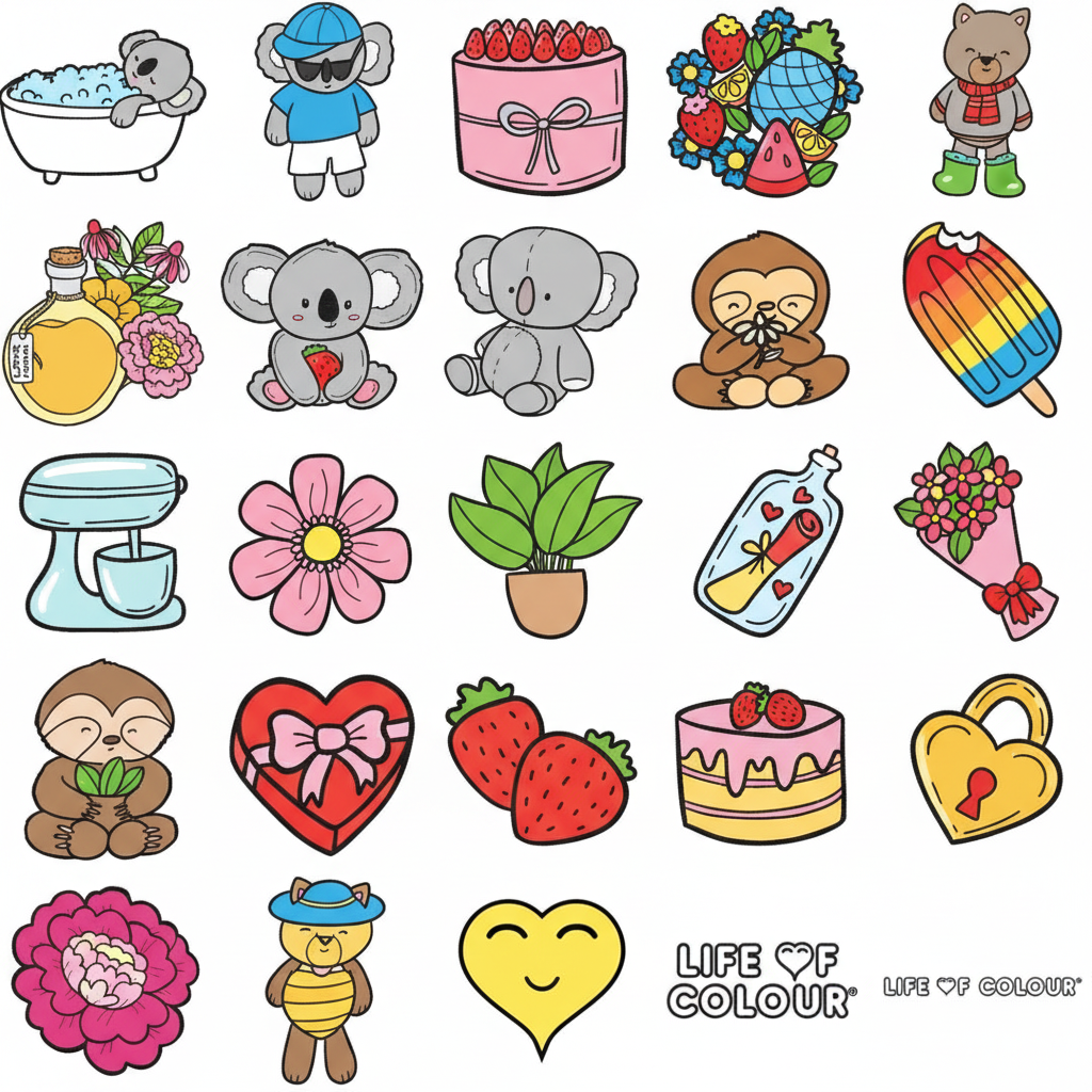 Cute and Cosy Colour-In Sticker Pack