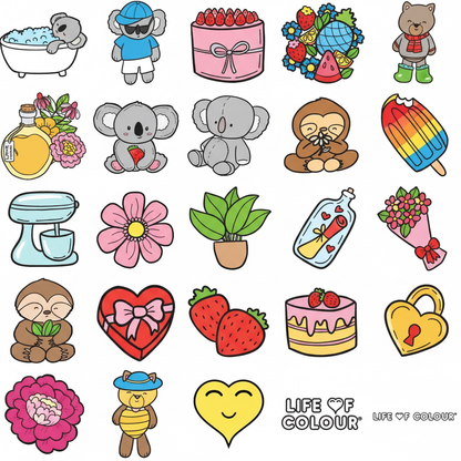 Cute and Cosy Colour-In Sticker Pack