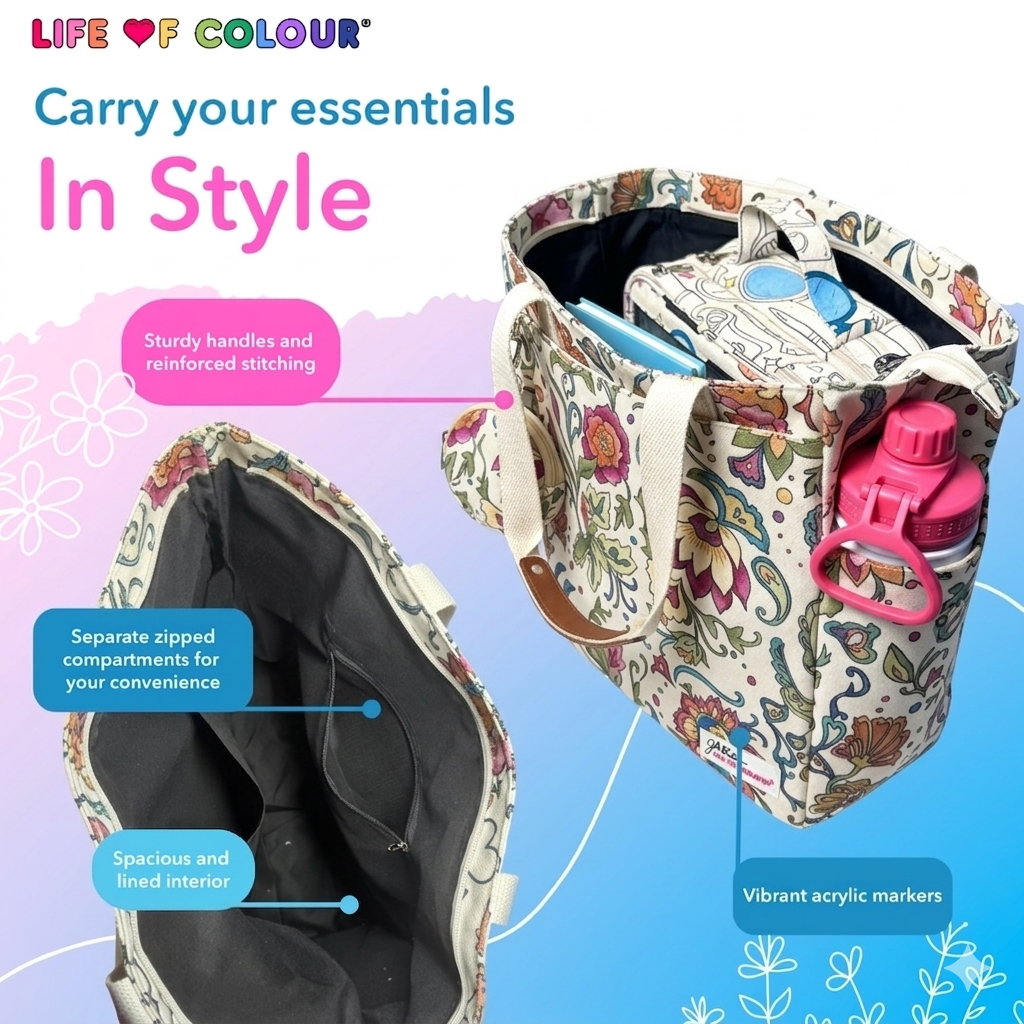 DIY Doodle Bag - Dreamy Flowers design