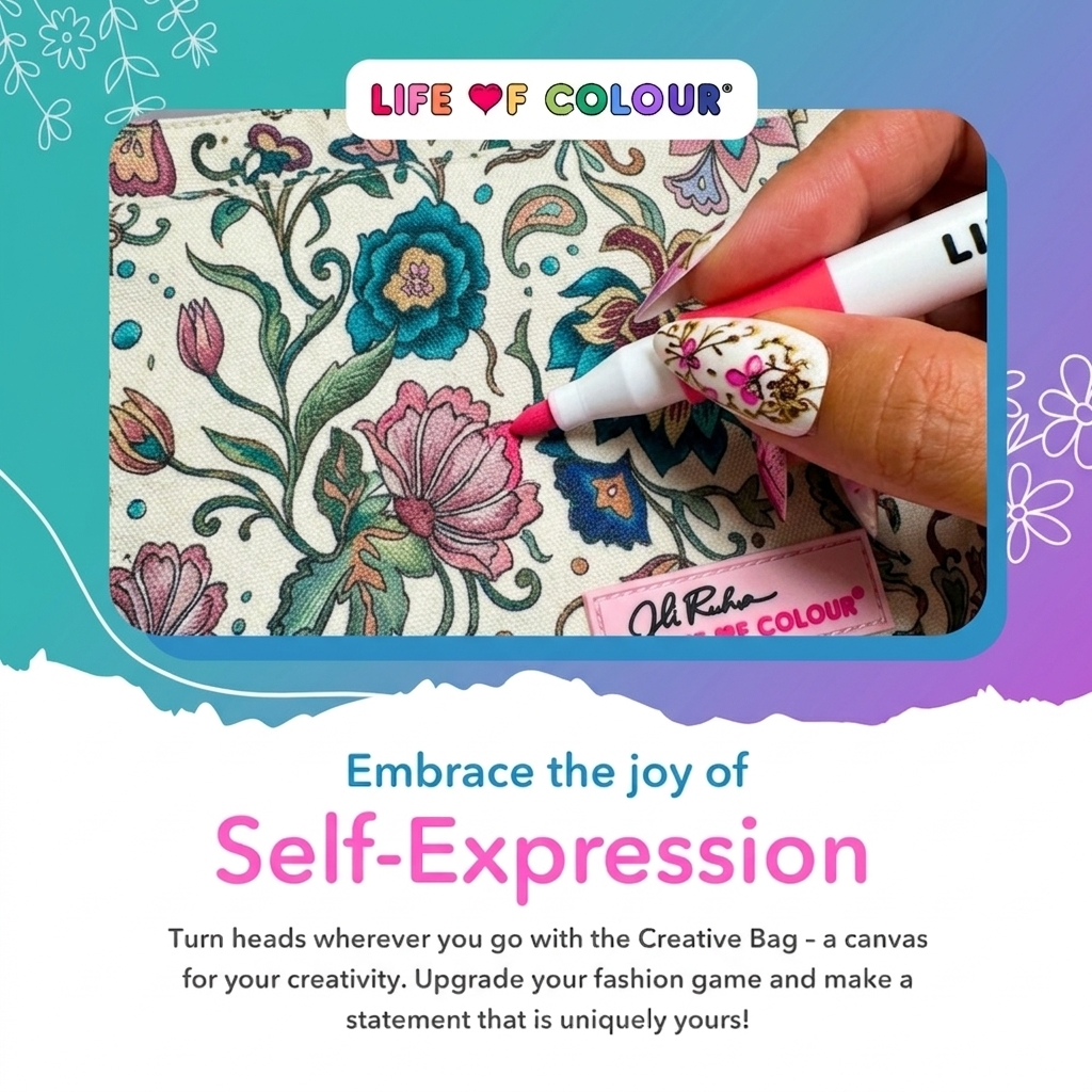 DIY Doodle Bag - Dreamy Flowers design