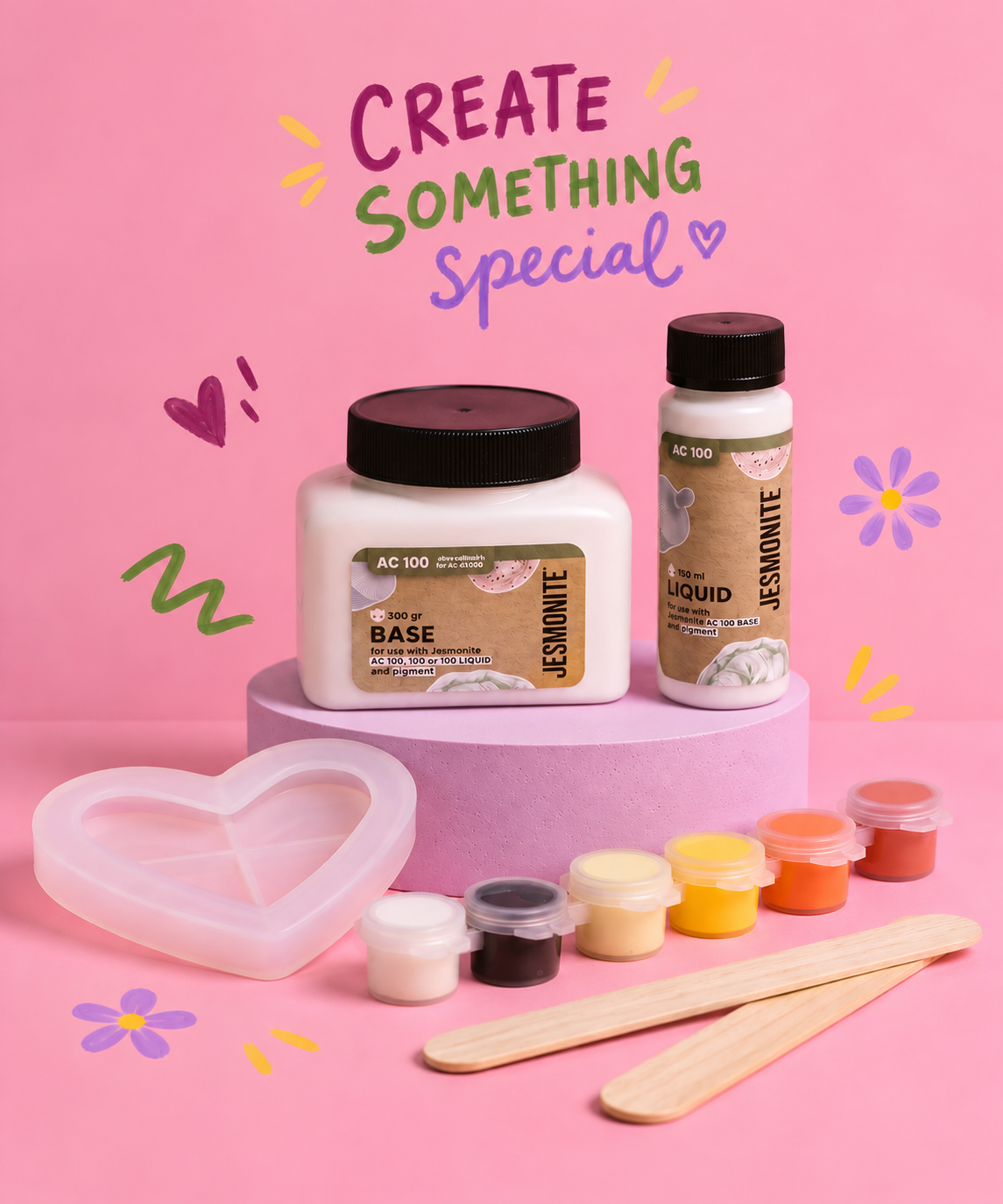 Jesmonite® x Life of Colour Creative Kit - Heart Trinket Dish