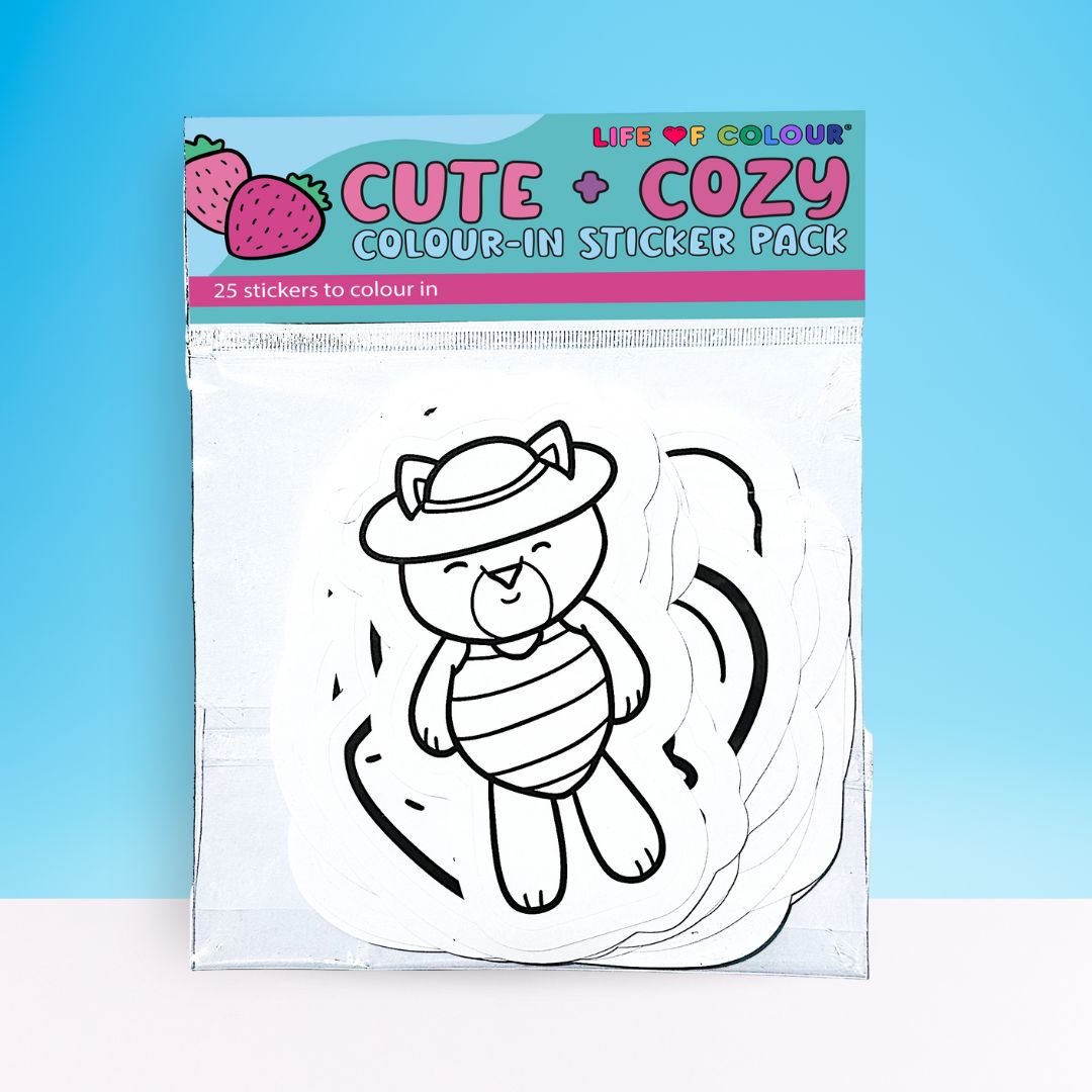 Cute and Cosy Colour-In Sticker Pack