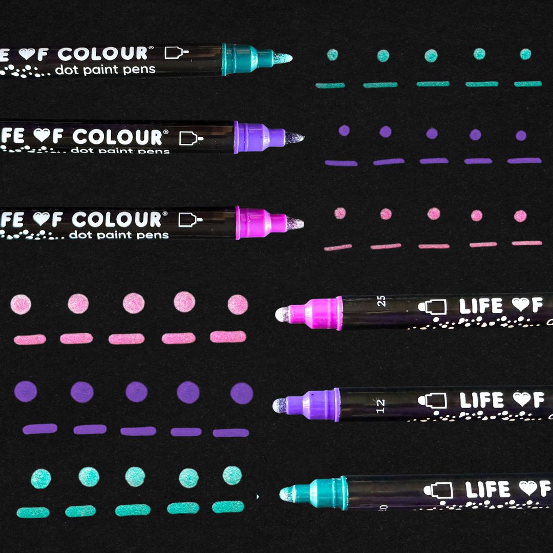 Dazzle Dots Acrylic Paint Pens -  Set of 12 Metallic Colours