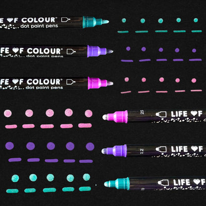 Dazzle Dots Acrylic Paint Pens -  Set of 12 Metallic Colours