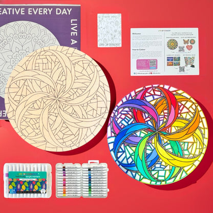 Life of Colour Mosaic Painting Kit - Dahlia with Acrylic markers