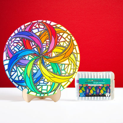 Life of Colour Mosaic Painting Kit - Dahlia with Acrylic markers